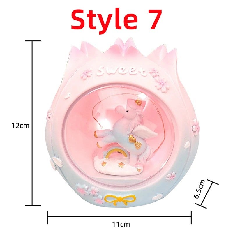 Bluejw LED Resin Unicorn Night Light for Kids, Baby Girls Bedroom Decor, Cute Animal Bedside Lamp, Children's Toy, Xmas Birthday Gift, Night Lights - Image 1